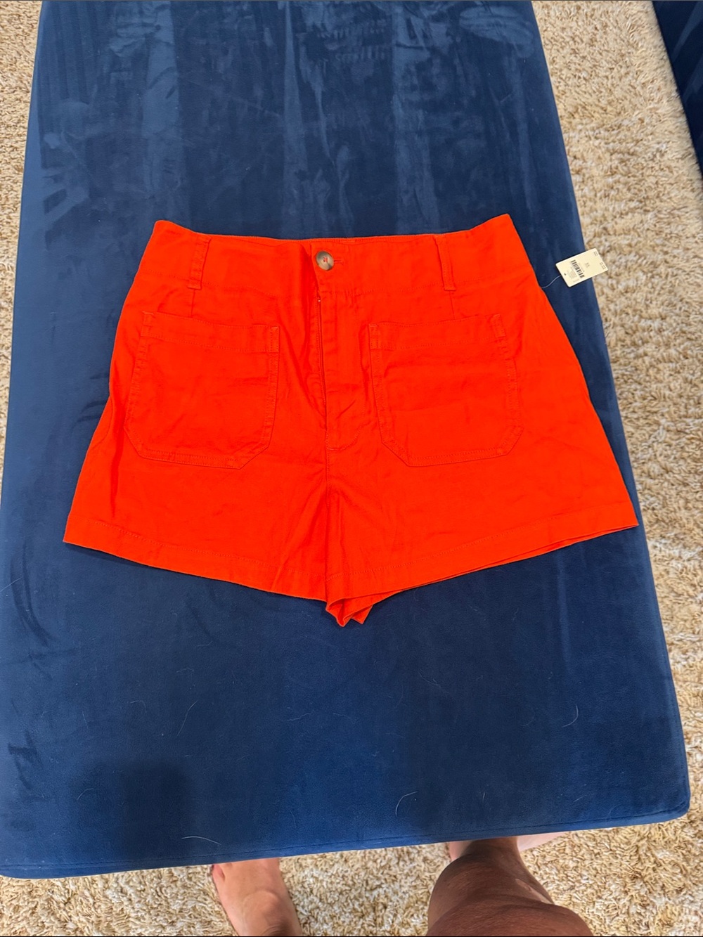 Maeve High-Waist Bright Red Cotton Shorts
